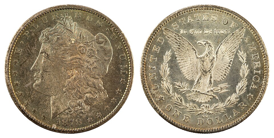 1878-CC Morgan silver dollar by Smithsonian National Numismatic Collection, photo by Jaclyn Nash, 2015