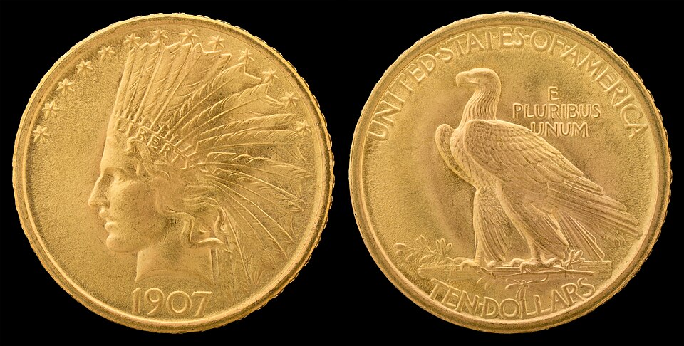 1907 Indian Head gold eagle by Smithsonian National Numismatic Collection, photo by Jaclyn Nash, 2015