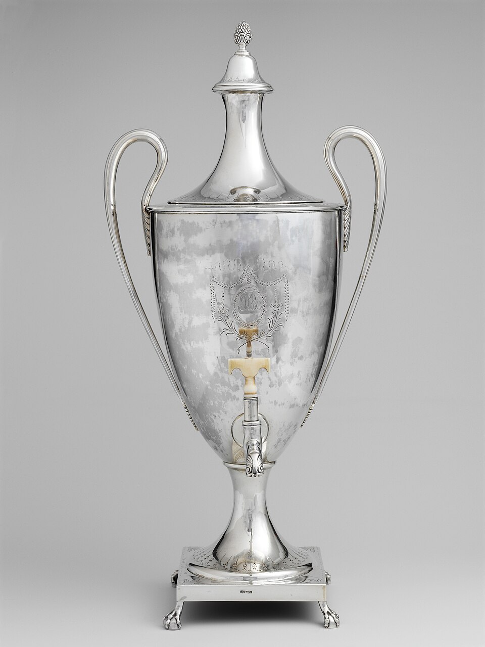 Silver tea urn by Paul Revere, 1791